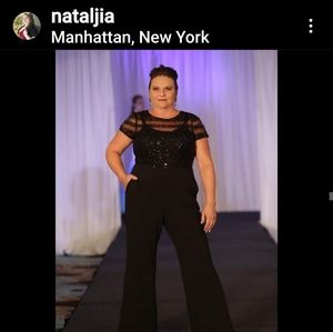 Black Sequin and Beaded Special Occasion Jump Suit